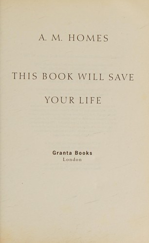 9781862079335 This Book Will Save Your Life - A. M. Homes - obrazek 1